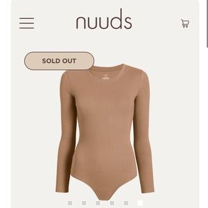 Nuuds | NWT Cinnamon Ribbed Crew Neck Bodysuit (Size Small)